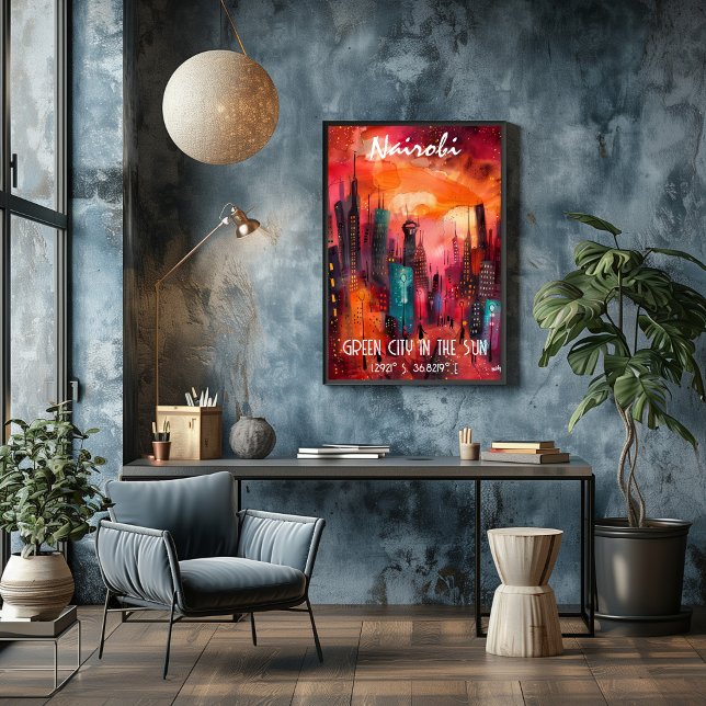 Poster Arte Contemporáneo Nairobi: Ciudad Verde al Sol (Créateur téléchargé)