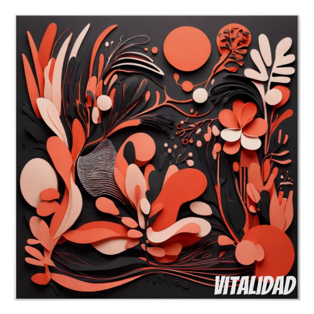 Poster Arte Tropical Abstracto Vitalidad Natural (Devant)