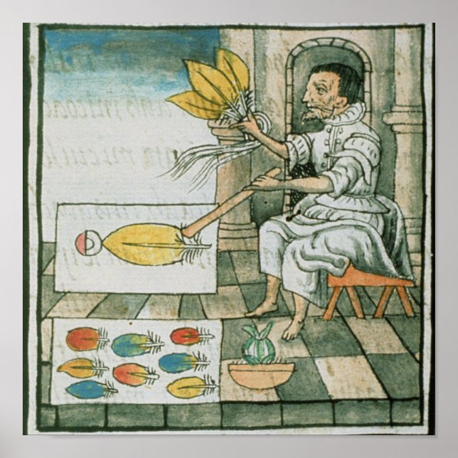 Poster Artiste de plumes aztèques (Devant)