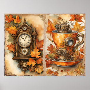 Poster artistique Fall Steampunk