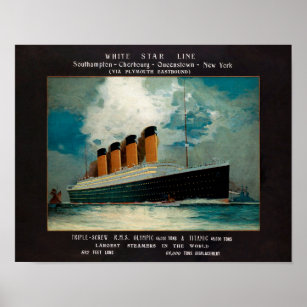 Poster artistique vintage Titanic White Star Line