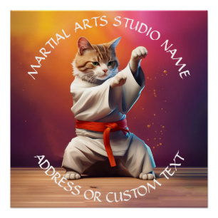 Poster Arts martiaux Jiu-jitsu Karate Taekwondo Studio