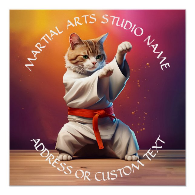 Poster Arts martiaux Jiu-jitsu Karate Taekwondo Studio (Devant)