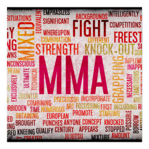Poster Arts martiaux ou MIXED MARTIAL ART mélangés comm