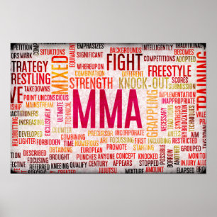 Poster Arts martiaux ou MIXED MARTIAL ART mélangés comme