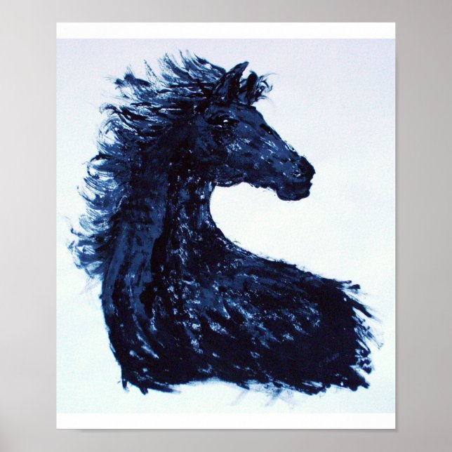 Poster Arty Black Horse (Devant)