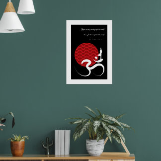 Poster Asiatique Red Sun Yoga & Moderne Zen Calligraphie