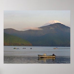 Poster Asie, Japon, Hakone. Vues tôt le matin sur le mont