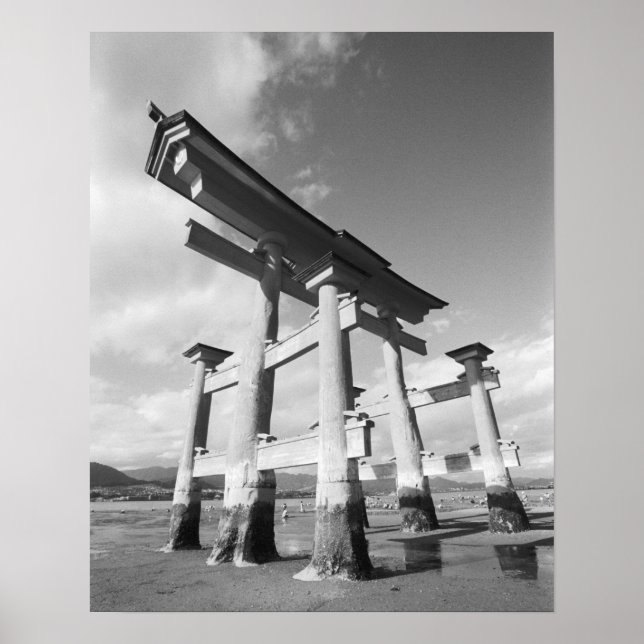 Poster Asie, Japon, Miyajima. La porte Torri. (Devant)