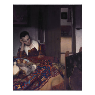 Poster Asleep by Johannes Vermeer