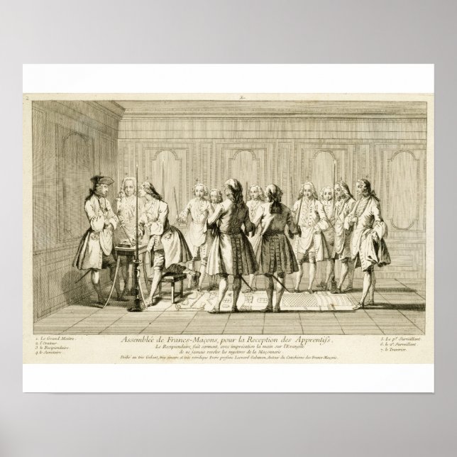Poster Assembly of Free Masons to Initiate an Apprentice, (Devant)