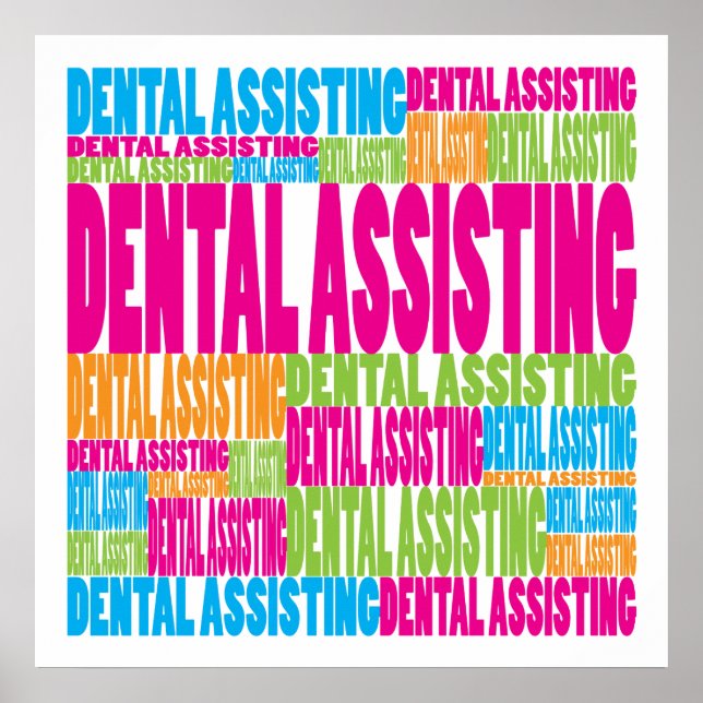 Poster Assistance dentaire colorée (Devant)