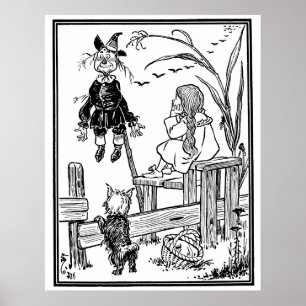 Poster Assistant vintage d'Oz, Dorothy Toto Rencontre ave