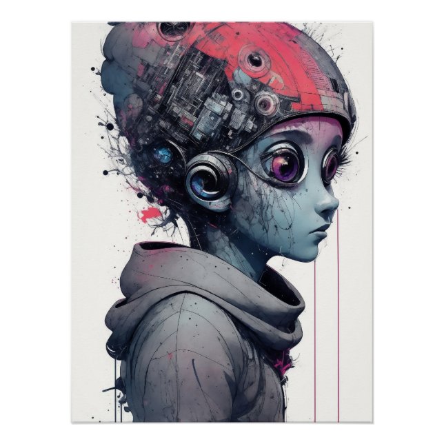 Poster "Astrid" Alien Girl (Devant)