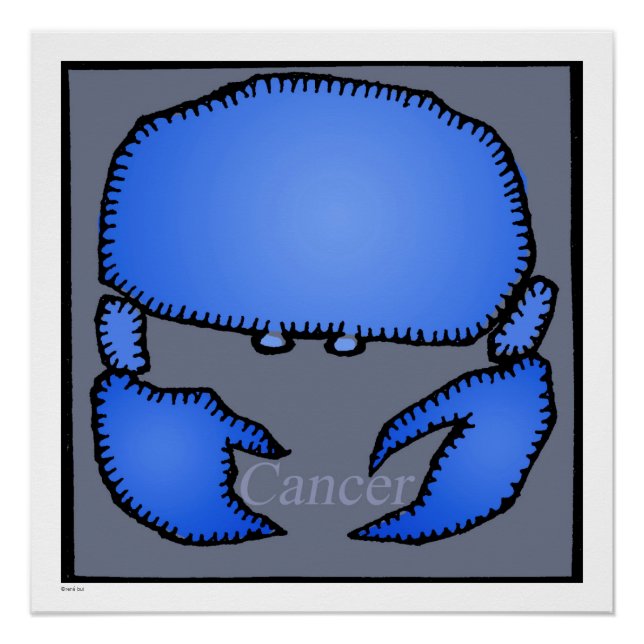 Poster Astrologie Symbole de cancer du zodiaque Anniversa (Devant)