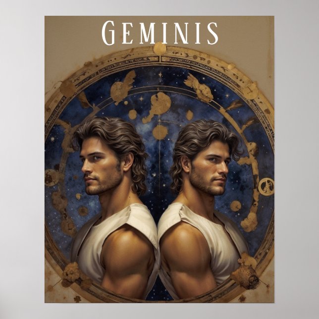 Poster astrologique de Geminis Homme (Devant)