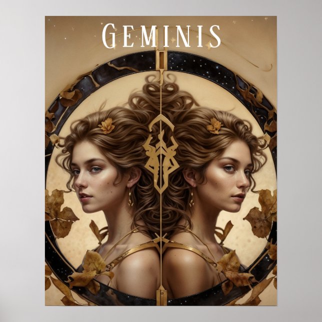 Poster astrologique féminin Geminis (Devant)