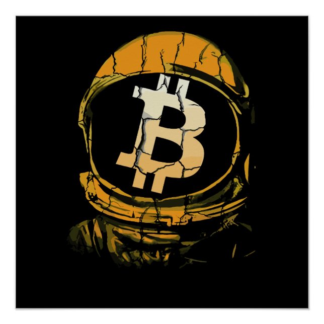 Poster Astronaut Bitcoin-Crypto (Devant)