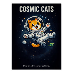 Poster Astronaute Archie - Chats Cosmiques