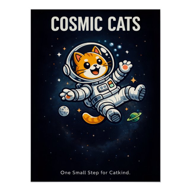 Poster Astronaute Archie - Chats Cosmiques (Devant)