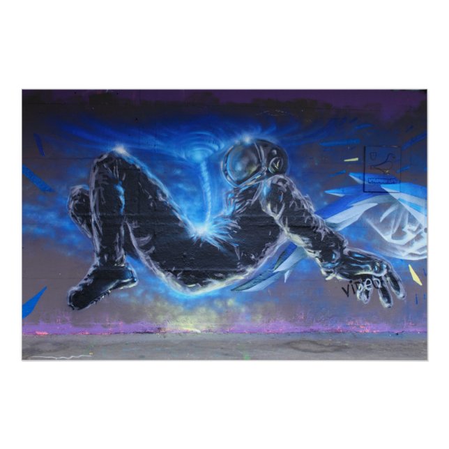 Poster Astronaute du graffiti (Devant)
