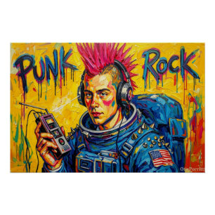 POSTER ASTRONAUTE PUNK ROCK 4
