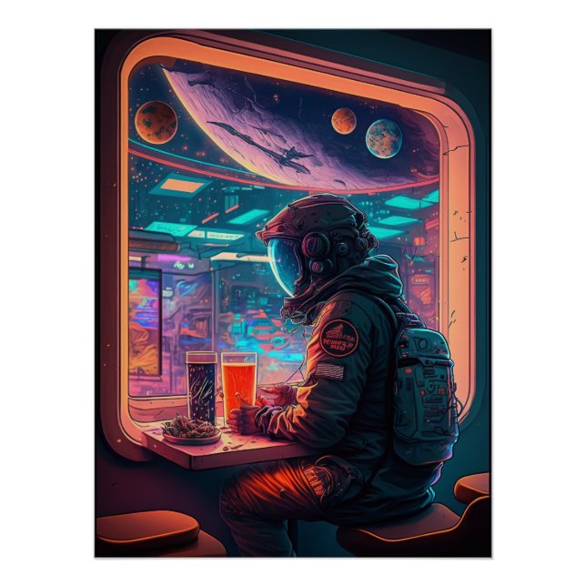 Poster Astronaute spatial (Devant)