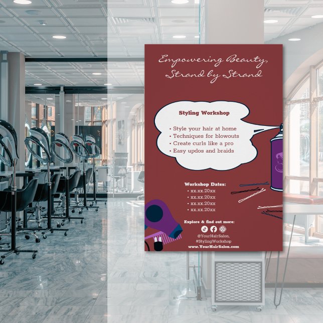 Poster Atelier de Beauté Épanouissant Personnalisable (Customizable Empowering Beauty Workshop Poster)