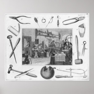 Poster Atelier et principaux outils de la bijouterie, 181