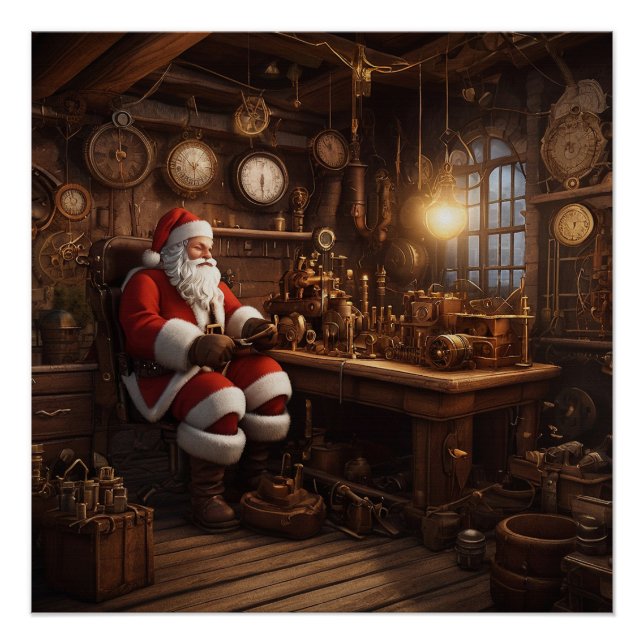 Poster Atelier père Noël Steampunk (Devant)