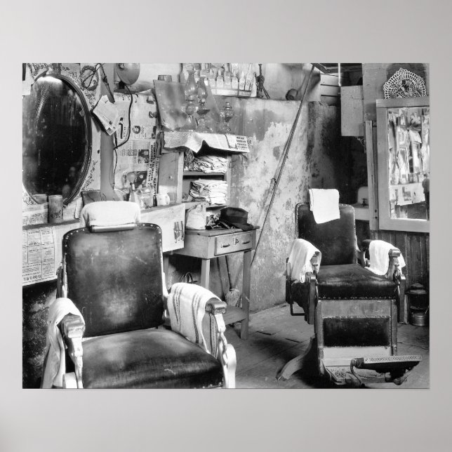 Poster Atlanta Barber Shop, 1936. Photo vintage (Devant)
