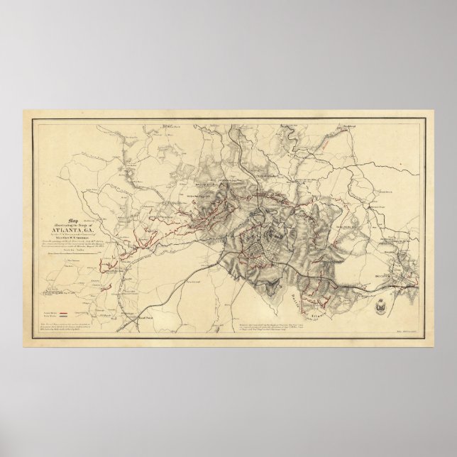 Poster Atlanta, Géorgie (Devant)