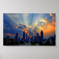 Poster - Atlanta Skyline at Sunset