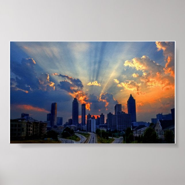 Poster - Atlanta Skyline at Sunset (Devant)