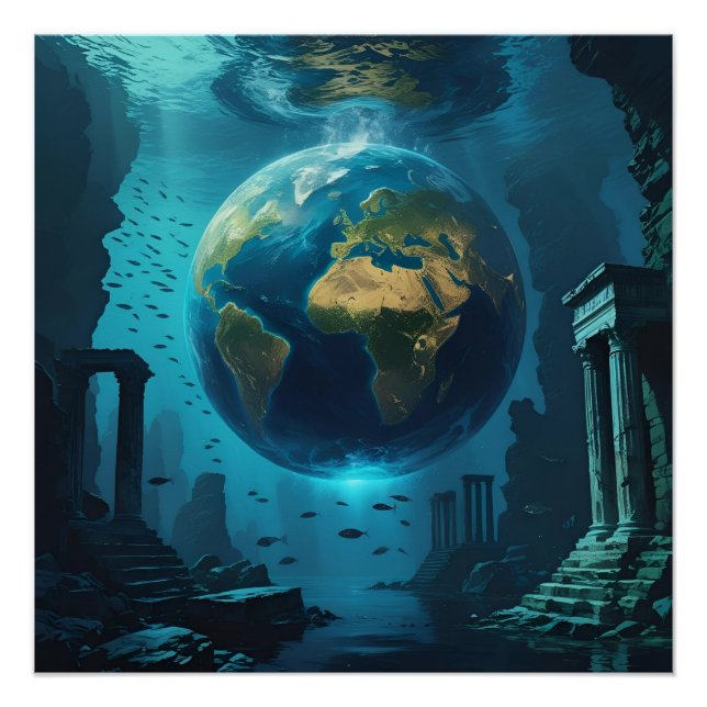 Poster Atlantis Terre – Ruines sous-marines (Devant)