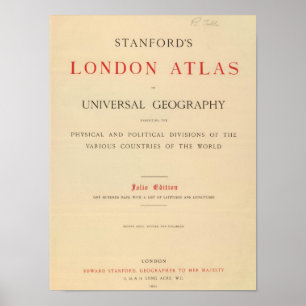 Poster Atlas de Londres de Stanford de page titre