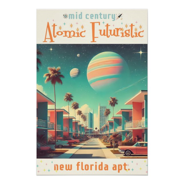 Poster Atomic Futuristic New Florida Apartments (Devant)