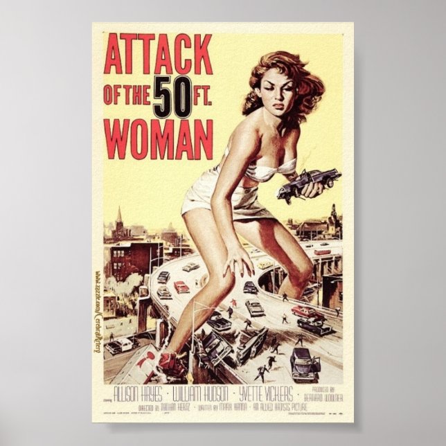 Poster Attaque de l'affiche de la femme de 50 pieds (1958 (Devant)