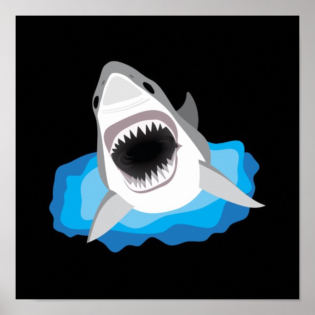 Poster Attaque de requin - Grand requin blanc (Devant)