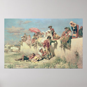 Poster Attente de la bénédiction en dehors de Rome