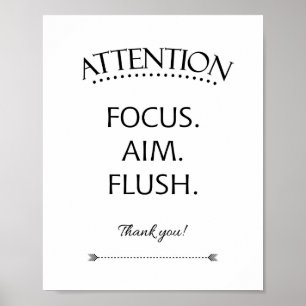 Poster Attention Cime Flexible Enfants Salle de bain Sign