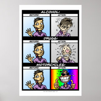 Poster Attention : Les motocyclettes sont addictives (mai