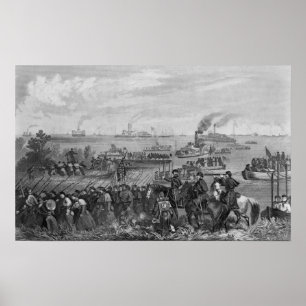 Poster Atterrissage des troupes sur l'île Roanoke