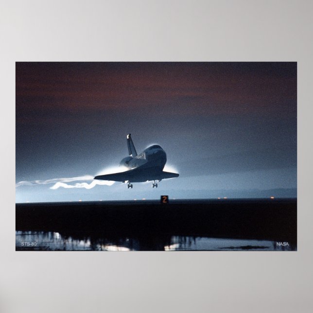 Poster Atterrissage nocturne de la navette spatiale STS-8 (Devant)