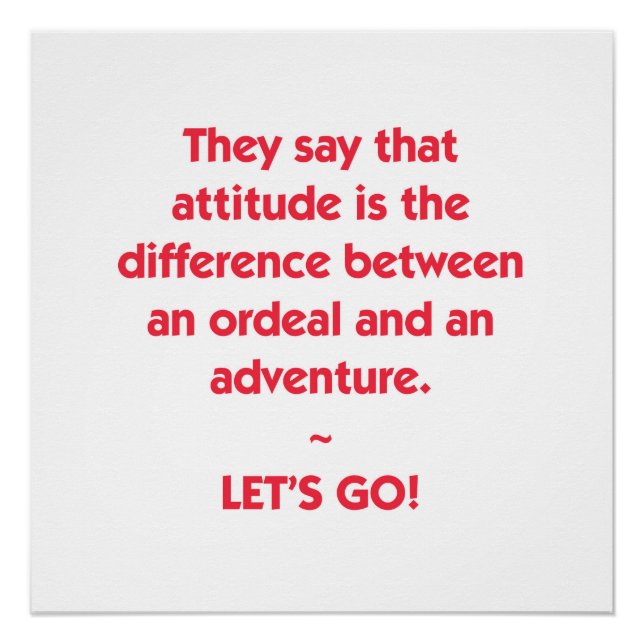 Poster Attitude : différence entre épreuve et aventure (Devant)