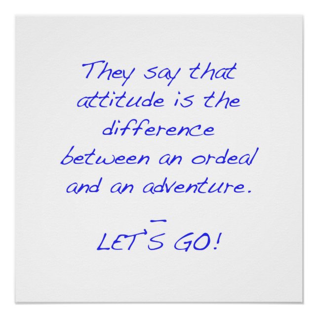 Poster Attitude - différence entre Ordeal et Adventure (Devant)