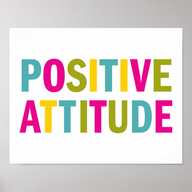 Poster Attitude positif en couleurs vives (Devant)