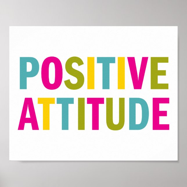Poster Attitude positive dans les couleurs vives (Devant)