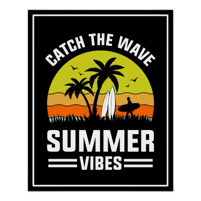 Poster Attrapez la vague Ambiance estivale-64193 (Devant)