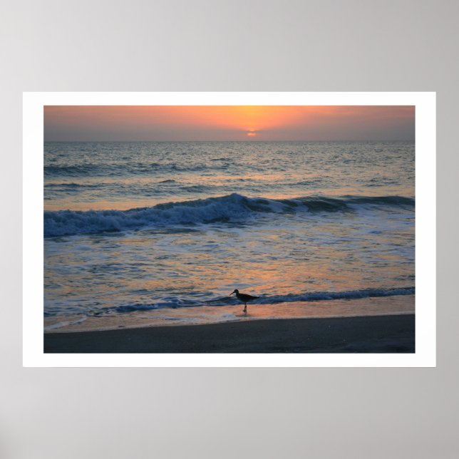 Poster Au bord du coucher du soleil (Devant)